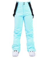Pantaloni da sci da donna a gamba dritta con bretelle regolabili 8