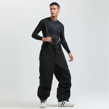 Pantaloni da sci da uomo con bretelle e chiusura a zip 12