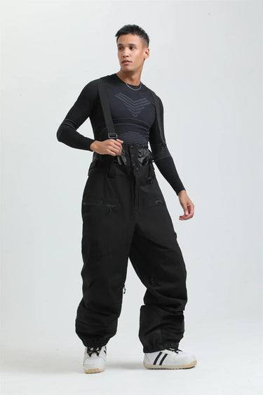 Pantaloni da sci da uomo con bretelle e chiusura a zip 4