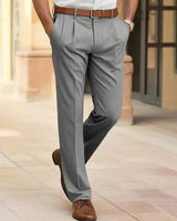 Pantaloni da uomo a gamba dritta con pieghe 5