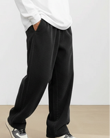 Pantaloni da uomo a gamba larga in velluto a coste con vita elastica 2