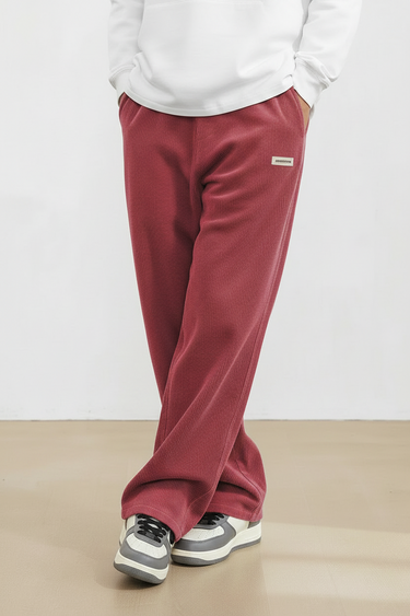 Pantaloni da uomo a gamba larga in velluto a coste con vita elastica 8