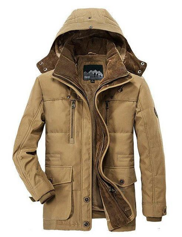 Parka con cappuccio da uomo con chiusura a zip e bottoni 2