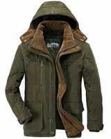 Parka con cappuccio da uomo con chiusura a zip e bottoni 3