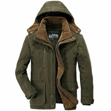 Parka con cappuccio da uomo con chiusura a zip e bottoni 3