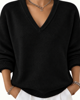 Pullover in maglia a maniche lunghe con scollo a V da donna 4