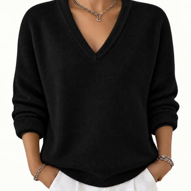Pullover in maglia a maniche lunghe con scollo a V da donna 4