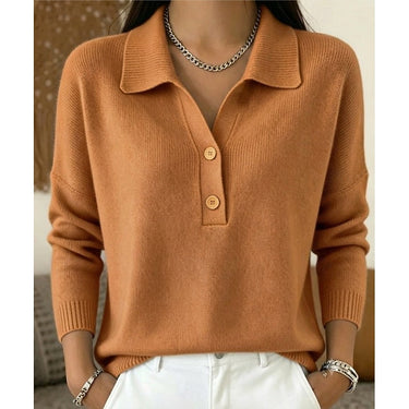 Pullover in maglia con colletto e abbottonatura da donna 4