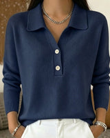 Pullover in maglia con colletto e abbottonatura da donna 5