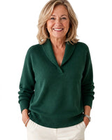 Pullover in maglia da donna con collo a scialle 1