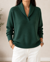 Pullover in maglia da donna con collo a scialle 2
