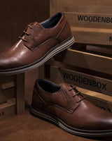 Scarpe Derby da uomo stringate con suola a contrasto 16