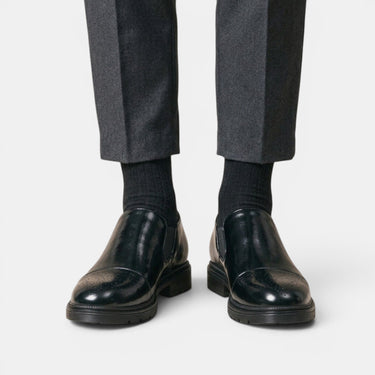 Scarpe Slip-On Brogue da Uomo con Pannelli Laterali Elastici 3