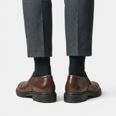 Scarpe Slip-On Brogue da Uomo con Pannelli Laterali Elastici 8