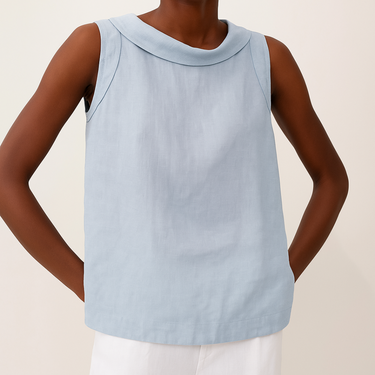 Top smanicato da donna con collo alto 5