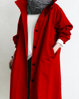 Trench coat da donna con cappuccio e chiusura a bottoni 6