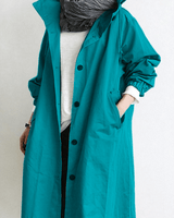 Trench coat da donna con cappuccio e chiusura a bottoni 7