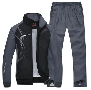 Tuta da uomo a due pezzi con giacca con zip e pantaloni 3