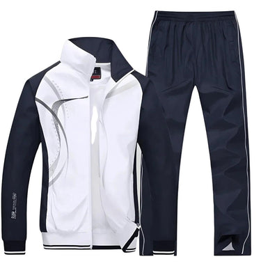 Tuta da uomo a due pezzi con giacca con zip e pantaloni 4