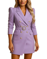 Abito Blazer da Donna con Cintura e Bottoni 3