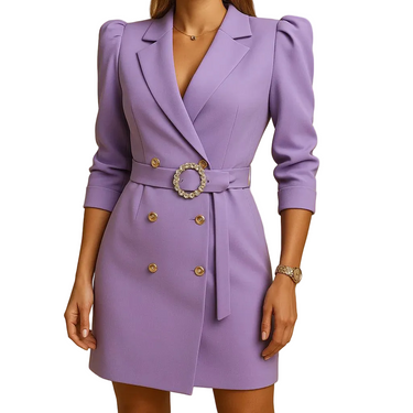 Abito Blazer da Donna con Cintura e Bottoni 6