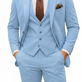 Abito da uomo a tre pezzi con blazer, gilet e pantaloni 1