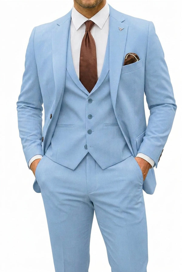Abito da uomo a tre pezzi con blazer, gilet e pantaloni 1