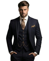 Abito da uomo a tre pezzi con gilet e blazer 1