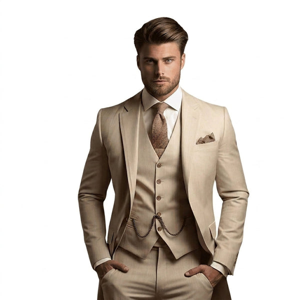 Abito da uomo a tre pezzi con gilet e blazer 2