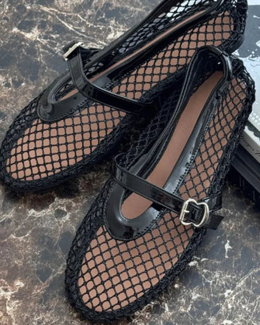 Ballerine Mary Jane in rete da donna con fibbia 3