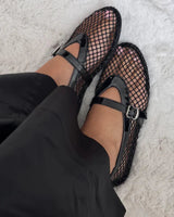 Ballerine Mary Jane in rete da donna con fibbia 7