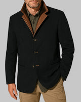 Blazer da campo da uomo con colletto a contrasto 4