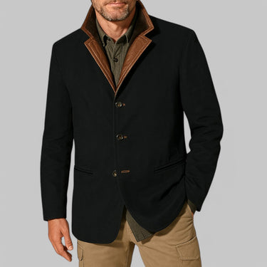 Blazer da campo da uomo con colletto a contrasto 4