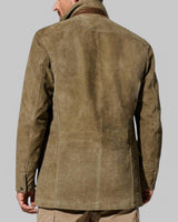 Blazer da campo da uomo con colletto a contrasto 5
