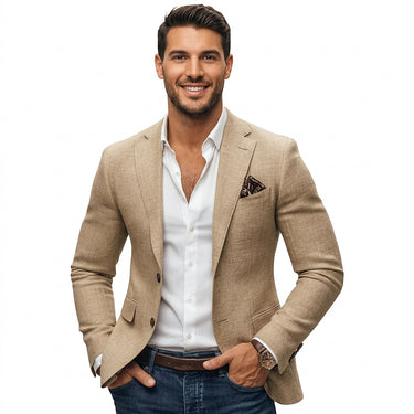 Blazer da uomo a due bottoni con tasche applicate 1