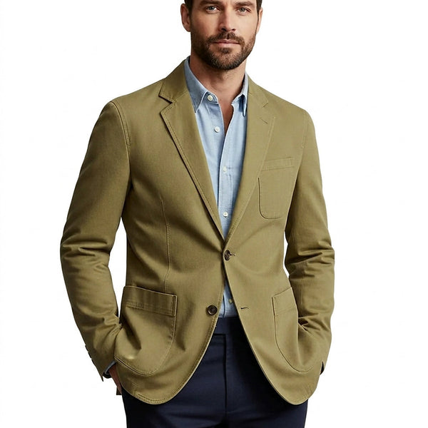 Blazer da uomo con chiusura a bottoni e tasche applicate 1