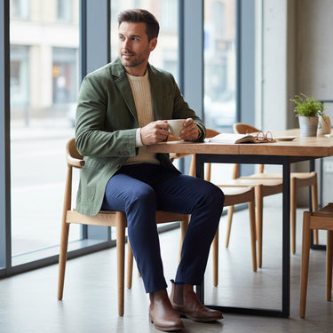 Blazer da uomo con chiusura a bottoni e tasche applicate 10
