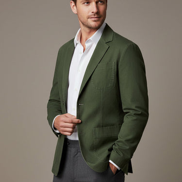 Blazer da uomo con chiusura a bottoni e tasche applicate 6