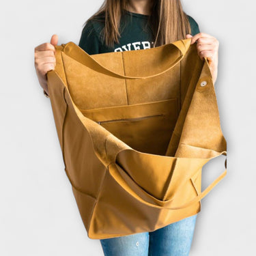 Borsa Tote Oversize da Donna con Tasca Frontale Applicata 10