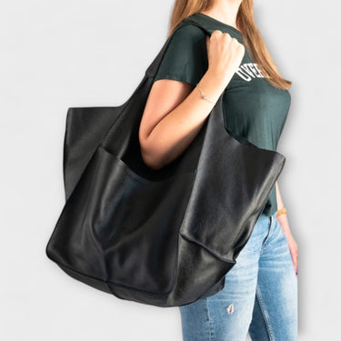 Borsa Tote Oversize da Donna con Tasca Frontale Applicata 11