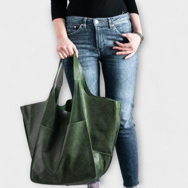 Borsa Tote Oversize da Donna con Tasca Frontale Applicata 15