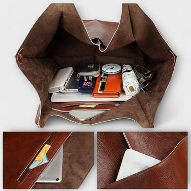 Borsa Tote Oversize da Donna con Tasca Frontale Applicata 19