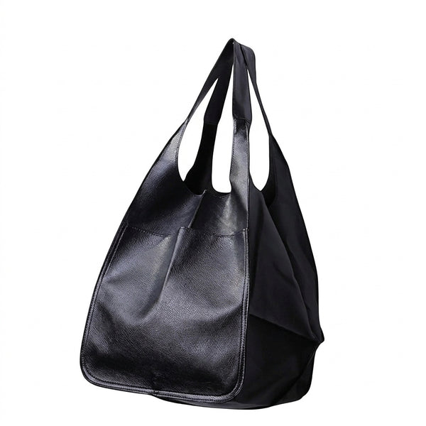 Borsa Tote Oversize da Donna con Tasca Frontale Applicata 2