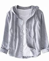 Camicia a righe con cappuccio da donna 3