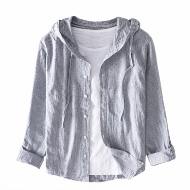 Camicia a righe con cappuccio da donna 3