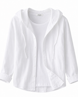 Camicia a righe con cappuccio da donna 4