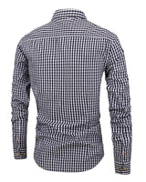 Camicia da uomo a maniche lunghe con bottoni e motivo gingham 6