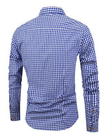 Camicia da uomo a maniche lunghe con bottoni e motivo gingham 8