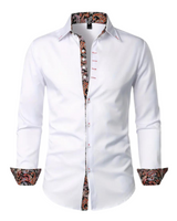 Camicia da uomo a maniche lunghe con dettagli a fantasia paisley 1