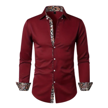 Camicia da uomo a maniche lunghe con dettagli a fantasia paisley 3